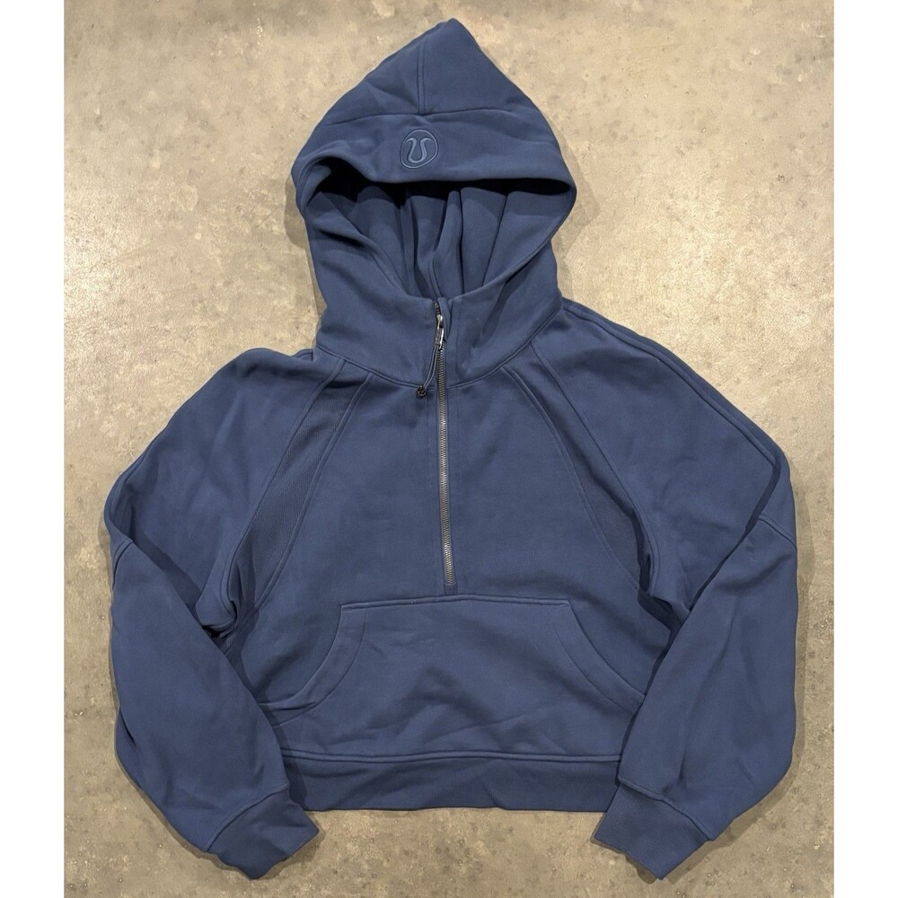 Lululemon Scuba Oversized Half Zip Hoodie Women’s M/L Blue Cropped